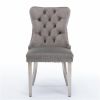 Furniture, Collection Modern, High-end Tufted Solid Wood Contemporary Velvet Upholstered Dining Chair with Chrome Stainless Steel Plating Legs,Nailhea