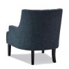 Modern Traditional Accent Chair Button Tufted BlueTextured Fabric Upholstery Solid Wood 1pc Living Room Furniture