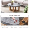 Modern Gray Texture MDF Round Coffee Table - 31.4" Diameter.A modern retro circular coffee table with a diameter of 31.4 inches, made of MDF material,