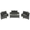 8-pieces Outdoor Wicker Round Sofa Set, Half-Moon Sectional