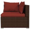 7 Piece Poly Rattan Patio Lounge Set with Cushions