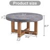 Modern Gray Texture MDF Round Coffee Table - 31.4" Diameter.A modern retro circular coffee table with a diameter of 31.4 inches, made of MDF material,