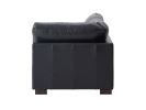 Geralyn Black Leather Sectional Sofa w/ 2 Matching Color Toss Pillows