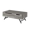 Throm Gray Oak Finish Coffee Table w/ Lift Top