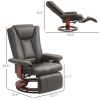 HOMCOM Manual Swivel Recliner Chair with Footrest