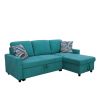 Green Flannelette 2-Piece Couch Living Room Sofabed