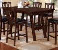 Dining Table 6x High Chairs 7pcs Counter Height Dining Set Walnut Finish Dining Room Furniture Transitional Style