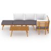 6-Piece Solid Acacia Wood Patio Lounge Set with Cushions – Stylish & Durable Outdoor Seating