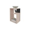 Pearl Black Side Table with Open Storage