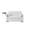 CREAM WHITE VELVET SOFA BED