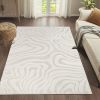 "Ava" Luxury Area Rug in Cream Abstract Design