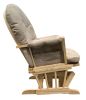 Rehan Taupe Microfiber & Natural Oak FinishGlider Chair with Ottoman