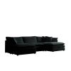 U-Shaped Sectional Sofa w/Reversible Footrest, 5-Seater Convertible Corner Couch with 2 Ottomans ,Modern Minimalist Soft Sofa & Couch for Living Room