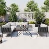 5-Piece Modern Patio Sectional Sofa Set Outdoor Woven Rope Furniture