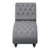 Modern Stylish Gray Color 1pc Chaise Button-Tufted Nailhead Trim w Bolster Pillow Comfortable Living Room Furniture Solid wood and Plywood Frame