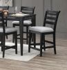 Black Color 7pc Dining Set Counter Height Table And 6x High Chairs Upholstered Fabric Cushion Seats Solid wood Dining Room Furniture