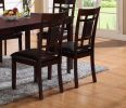 7-Pc Dinette Set Brown Espresso Finish Rectangular Table Faux Leather Upholstery Padded Lattice Design Side Chairs Dining Room Wooden Dining Set Furni