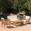 4-Piece Acacia Wood Outdoor Chat Set