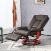 HOMCOM Manual Swivel Recliner Chair with Footrest