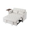 CREAM WHITE VELVET SOFA BED