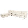 U_Style Modern Large U-Shape Sectional Sofa, 2 Large Chaise with Removable Ottomans, Convertible L-Shape Sectional Sofa with Stylish Piping Design,for