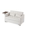 CREAM WHITE VELVET SOFA BED