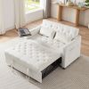 CREAM WHITE VELVET SOFA BED