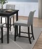 Counter Height 5pc Dining Set Table and Chairs Black/ Gray Upholstered Transitional Wooden Furniture Breakfast Kitchen Set