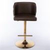 Furniture,Swivel Barstools Adjusatble Seat Height, Modern PU Upholstered Bar Stools with the whole Back Tufted, for Home Pub and Kitchen Island(Brown,