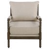 Beige and Natural Removable Back Accent Chair