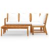 4 Piece Acacia Wood Patio Lounge Set