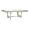 Glamorous Style Trestle Dining Table 1pc Glass Insert Top Decor Extension Leaf Champagne Finish Dining Room Furniture