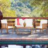 4-Piece Acacia Wood Outdoor Chat Set