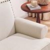 Accent Chair, Retro Living Room Chairs with Soft Cushion, Mid Century Modern Arm Chair, Comfy Upholstered Reading Sofa Chair, Beige