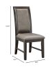 Beautiful Transitional 2pc Brown Upholstered Seat Back Cushion Dining Chair Set Wooden Furniture