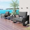 3-pieces Aluminum Frame Patio Furniture Set