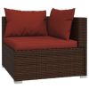 7 Piece Poly Rattan Patio Lounge Set with Cushions