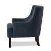 Modern Traditional Accent Chair Button Tufted BlueTextured Fabric Upholstery Solid Wood 1pc Living Room Furniture