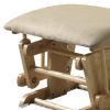 Rehan Taupe Microfiber & Natural Oak FinishGlider Chair with Ottoman