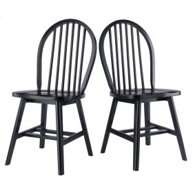 Windsor 2-Pc Chair Set; Black