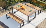 GO 3-pieces Outdoor Dining Table With 2 Benches