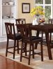 Dining Table 6x High Chairs 7pcs Counter Height Dining Set Walnut Finish Dining Room Furniture Transitional Style