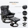 Massage Recliner Chair with Ottoman Footrest, 10 Vibration Points And  360° Swivel