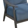 Casual Transitional Accent Chair 1pc Blue Fabric Upholstery Dark Gray Frame Solid Wood Living Room Furniture