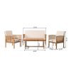 4-Piece Acacia Wood Outdoor Chat Set