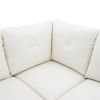 White Faux Leather Living Room Sofa Set B