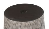 Swivel Woven Chairs, Side Table - All-Weather Resin Wicker, Powder-Coated Aluminum