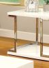 Contemporary Style White 1pc End Table Bottom Shelf High Gloss Lacquer Coating Chrome Frame Accents Living Room Furniture