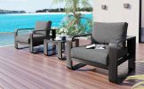 3-pieces Aluminum Frame Patio Furniture Set