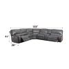 Saul Gray Leather Aire Power Motion Sectional Sofa w/ USB Port & Cupholder Console